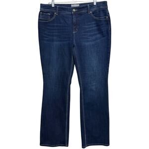 Chico's So Slimming Bootcut Jeans Size 2 US 12 Blue Dark Wash Stretch Denim